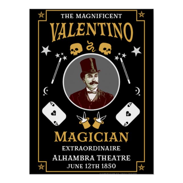 Klassische Vintage viktorianische Zauberposter Poster (Vorderseite)