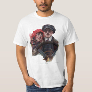 Klassische Vintage Winterbilder für Autos T-Shirt