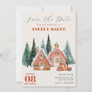 Klassische Vintage Winterwunder Hochzeit Save The Date