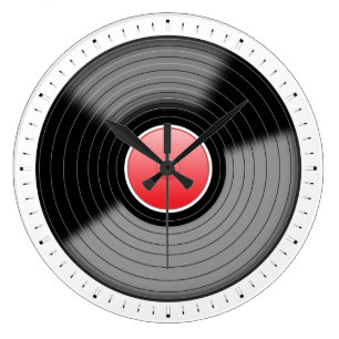 Klassische Vinylaufzeichnungs-Turntable Große Wanduhr