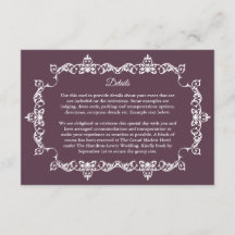 Klassische, violette, ornamental gerahmte Hochzeit