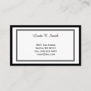 Klassische Visitenkarte mit Rand Telefonnummerkarte