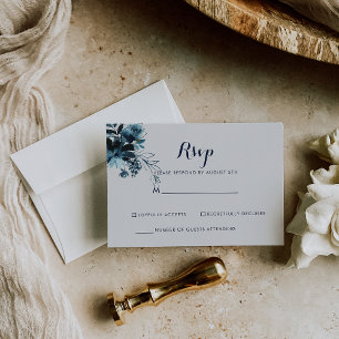Klassische Wasserfarbe Floral Weiß RSVP Karte