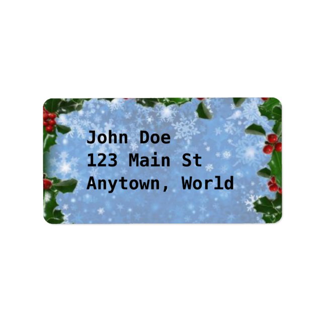 Klassische Weihnachten Adressaufkleber (Vorne)