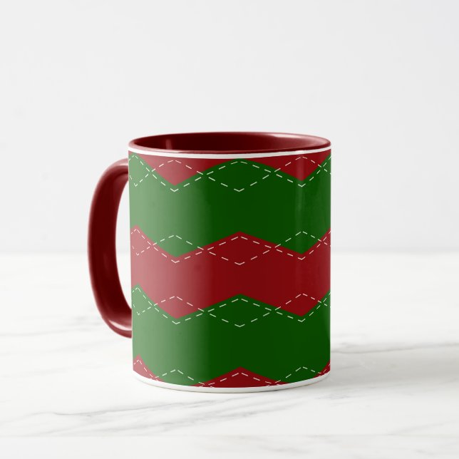 Klassische Weihnachten in Rot und Grün Tasse (Vorderseite Links)