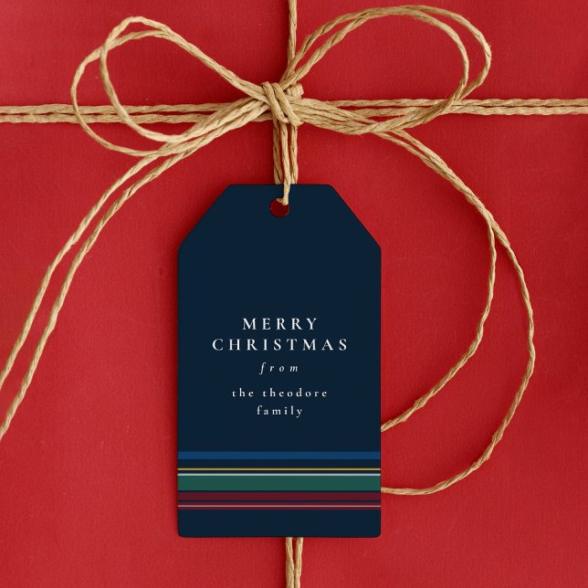 Klassische Weihnachten karierter, eleganter Urlaub Geschenkanhänger (Von Creator hochgeladen)