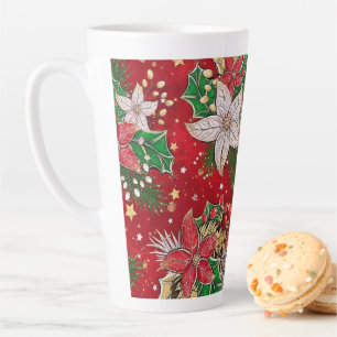 Klassische Weihnachten Poinsettia Latte Tasse! Milchtasse