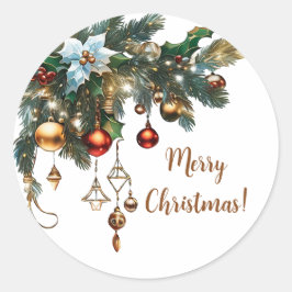 Klassische Weihnachten Runder Aufkleber