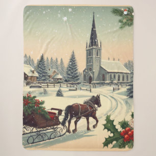 Klassische/weihnachtliche Vintage-Szene Sherpadecke