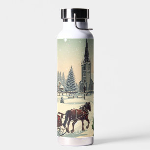 Klassische/weihnachtliche Vintage-Szene Trinkflasche