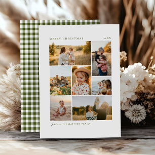 Klassische Weihnachts-Familien-Foto-Collage mit si Feiertagskarte