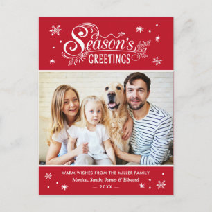 Klassische Weihnachts-Familienfoto-Grüße Postkarte
