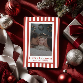 Klassische Weihnachts-Familienfoto-Grußkarte mit S Feiertagskarte