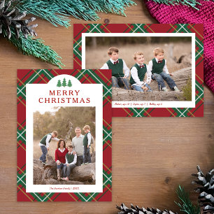 Klassische Weihnachts-Fotomappe mit rotem Karomust Feiertagskarte