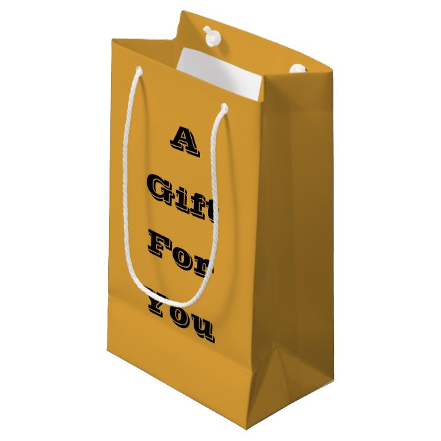 Klassische Weihnachts-Goldfall-Winterfarbe Kleine Geschenktüte (Vorderseite Schrägansicht)