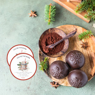 Klassische Weihnachts-Hot-Chocolate-Bombe Runder Aufkleber