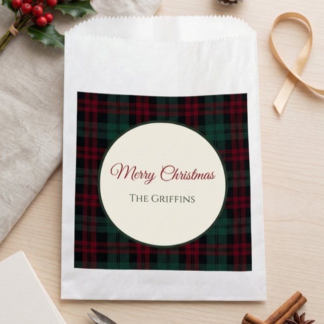 Klassische Weihnachts-Karotüte mit Karomuster Geschenktütchen (Classic Christmas Plaid Favor Bag)