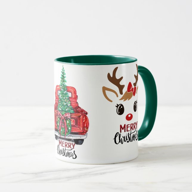 Klassische Weihnachts-Lieferwagen-Tasse Tasse (VorderseiteRechts)