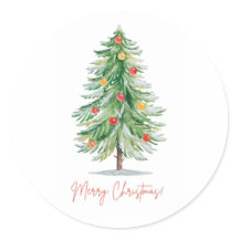 Klassische Weihnachts-Wasserfarben-Sticker
