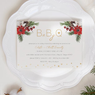 Klassische Weihnachts-Weiß-Baby-Q-BBQ-Baby-Party Einladung