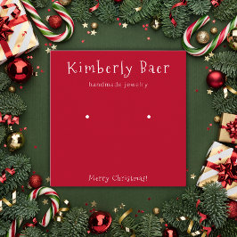 Klassische Weihnachts-Weißer Ohrring-Anzeige Quadratische Visitenkarte