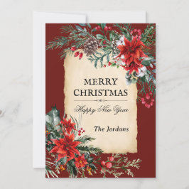 Klassische Weihnachtsbäckerkarte Feiertagskarte