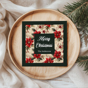 Klassische Weihnachtsblumen Servietten Rustikale E