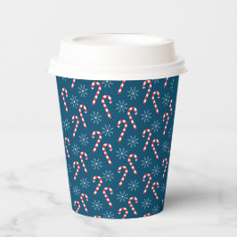 Klassische Weihnachtscreme Canes Blue Paper Cups Pappbecher