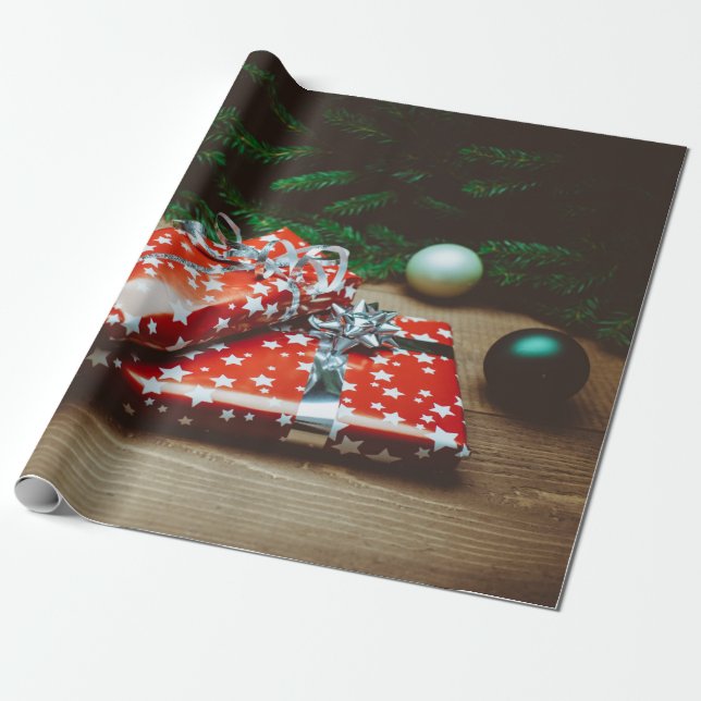 Klassische Weihnachtsdekoration Geschenkpapier (Ungerollt)