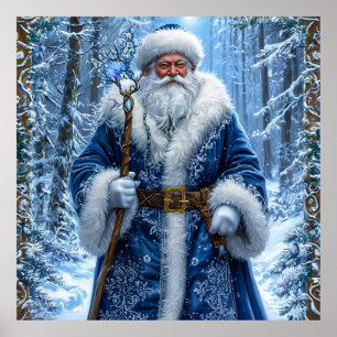 Klassische Weihnachtsdekoration mit Weihnachtsmann Poster
