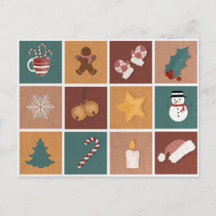 Klassische Weihnachtsdekorationen Feiertagspostkarte