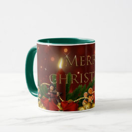 Klassische Weihnachtsdekorationen mit Rot und Gold Tasse