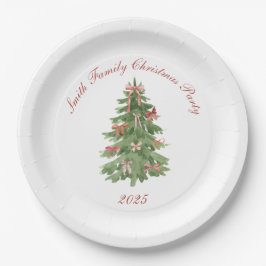 Klassische Weihnachtsfeier der Familie mit Bogenba Pappteller