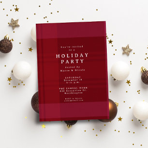 Klassische Weihnachtsfeier karierte Rote Feier Einladung