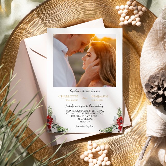 Klassische Weihnachtsfeier mit feierlicher Minimal Einladung (Von Creator hochgeladen)