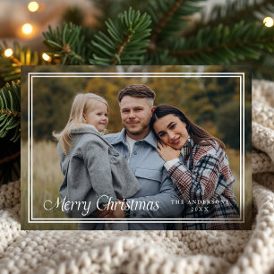 Klassische Weihnachtsfoto mit doppeltem Rand Feiertagskarte