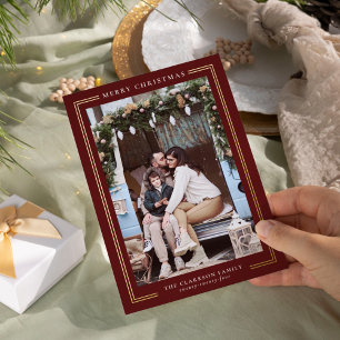 Klassische Weihnachtsfotokarte Folien Feiertagskarte