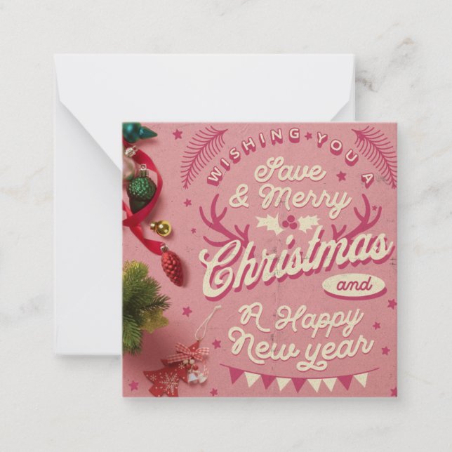 Klassische Weihnachtskarte, ein frohes Weihnachtsf Mitteilungskarte (Vorderseite)