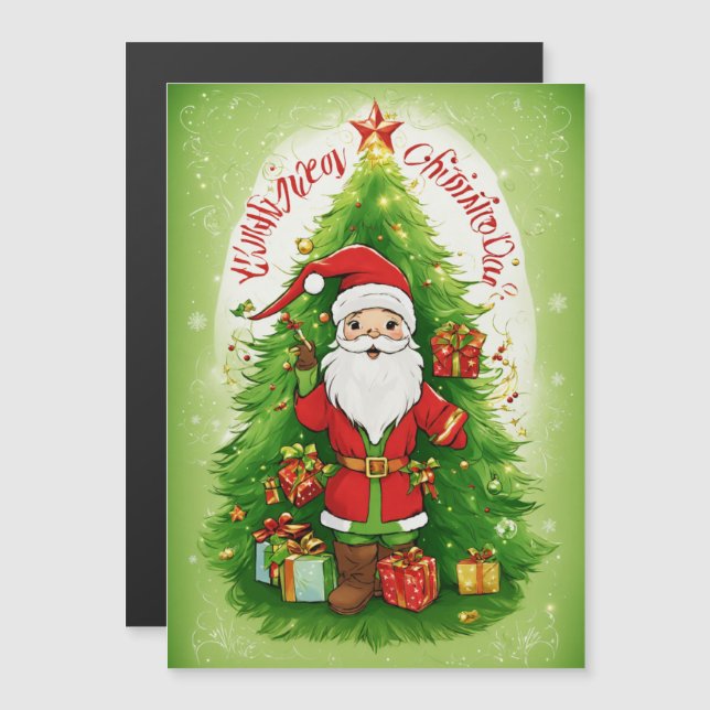 "Klassische Weihnachtskarte" Magnetkarte (Vorne/Hinten)