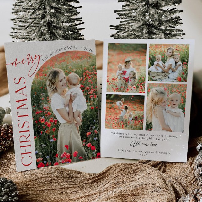 Klassische Weihnachtskarte mit Bogenfoto Einladung (Von Creator hochgeladen)