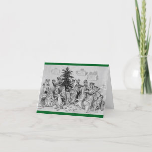 Klassische Weihnachtskarte mit Comicstrip Feiertagskarte