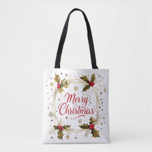 Klassische Weihnachtskarte mit Holly Design