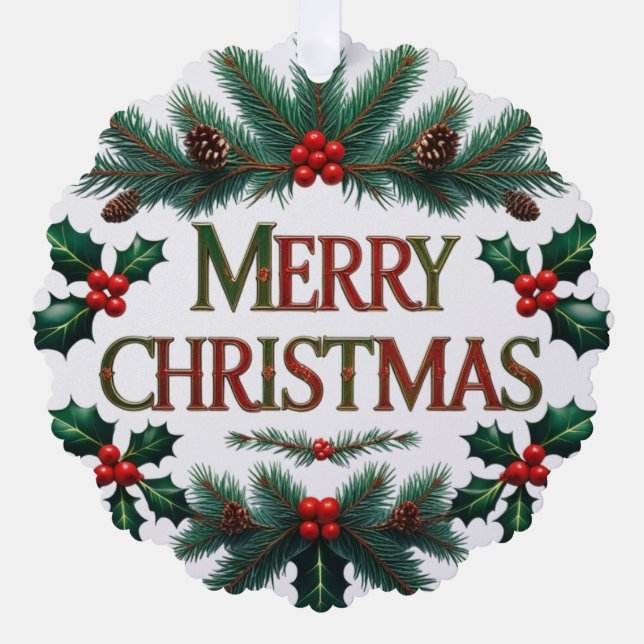 Klassische Weihnachtskarte Ornament Karte (Vorderseite)