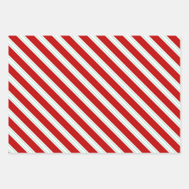 Klassische Weihnachtskollektion Rot Weiß und Grün Geschenkpapier Set