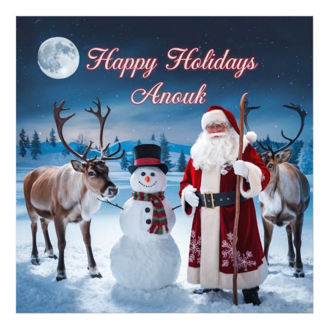 Klassische Weihnachtslandschaft mit Weihnachten, S Fotodruck (Vorne)