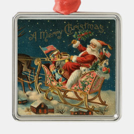 Klassische Weihnachtsmann-Verzierung Silbernes Ornament