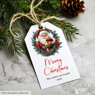 Klassische Weihnachtsmann Vintage Frohe Weihnachte Geschenkanhänger