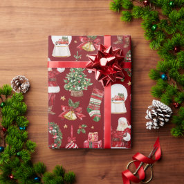 Klassische Weihnachtsmotive Weihnachtsmann Bells U Geschenkpapier