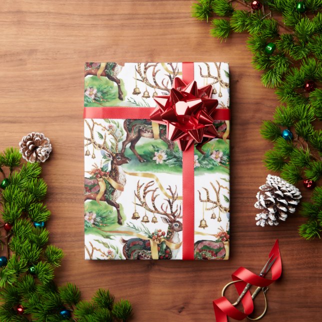 Klassische Weihnachtsschreie & Gold Bells Geschenkpapier (Feiertagsgeschenk)