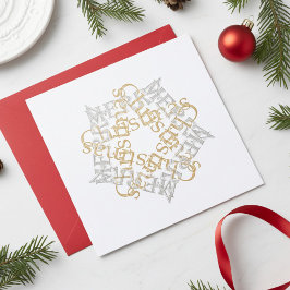 Klassische Weihnachtsstern Gold Silberkalligrafie 